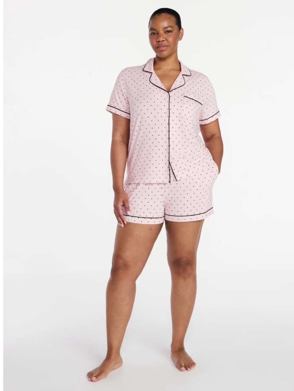 2 pc PAJAMA SET shorts & button front top BRAND NEW joyspun SO CUTE !!!